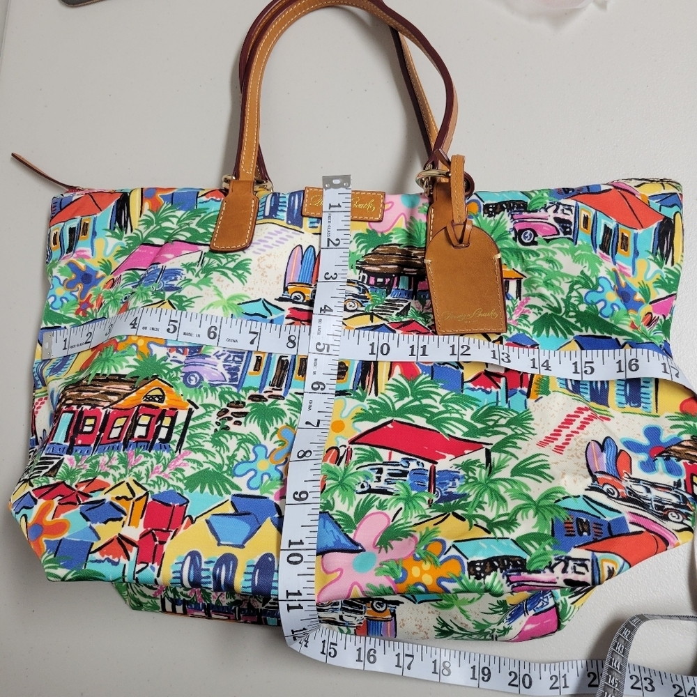 Dooney & Bourke (Rare) Sandbar Tropical Print Satchel Carry On Purse. - Picture 12 of 14